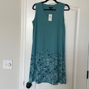 J Jill, size M, v neck, cotton sleeveless dress with floral print
